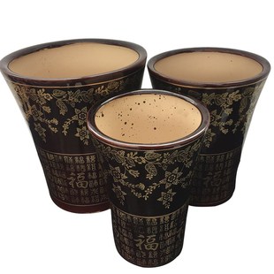 小号中号大号特大号超大号圆口陶瓷花盆公司家用绿植幸福树花瓶