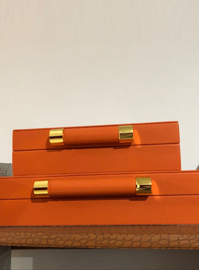 新中式皮质首饰盒样板房间软装饰品卧室梳妆台衣帽间收纳盒子摆件