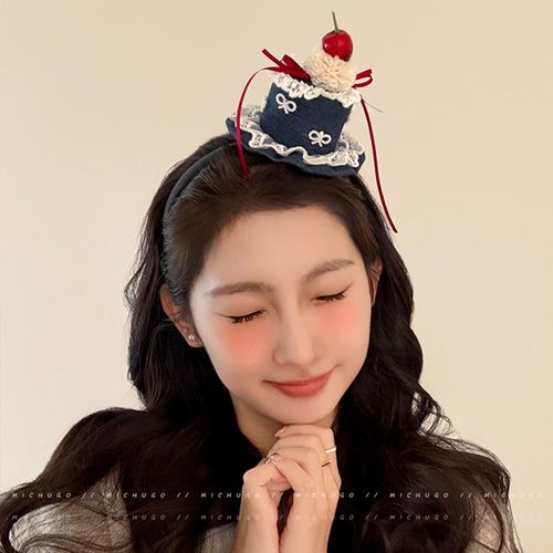 可点燃!樱桃蜡烛生日帽子发夹女孩儿童高级感氛围感拍照道具成人