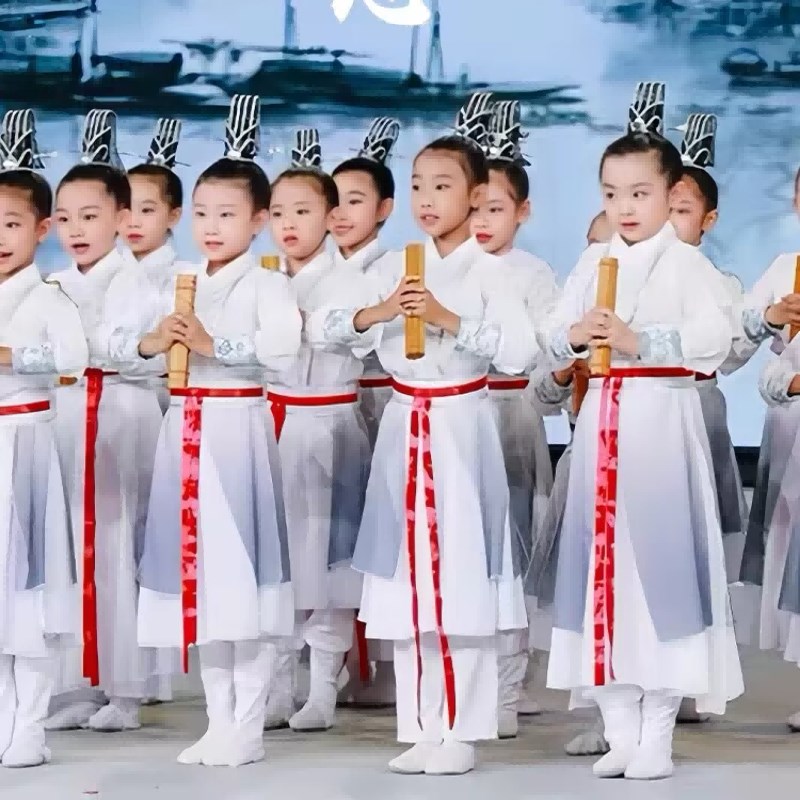 少年志舞蹈服装小学生朗诵汉服国学古典壮志表演少年行儿童演出服