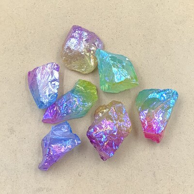 龙息石七彩色天然原石家居客厅聚宝盆鱼缸水晶矿石桌面装饰摆件