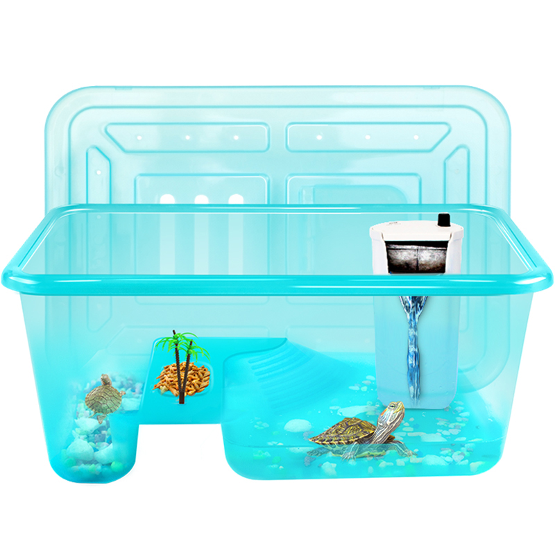 带盖子乌龟缸防逃逸带晒台养龟专用乌龟盆塑料龟缸乌龟箱有孵化区