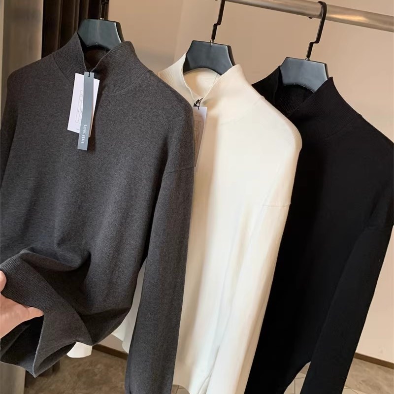 IN BLUE 走波兰!秋冬男士时尚休闲百搭半高领打底衫针织衫毛衣