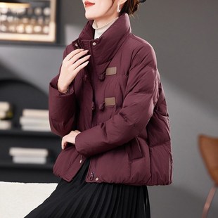 安可拉红羽绒服女款冬季小个子2024新款高级感洋气女士冬装短外套