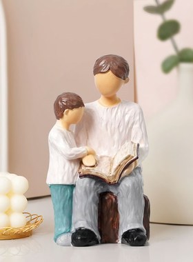 一家人摆件高级结婚礼物送新人温馨亲子创意办公桌面摆件人物雕像