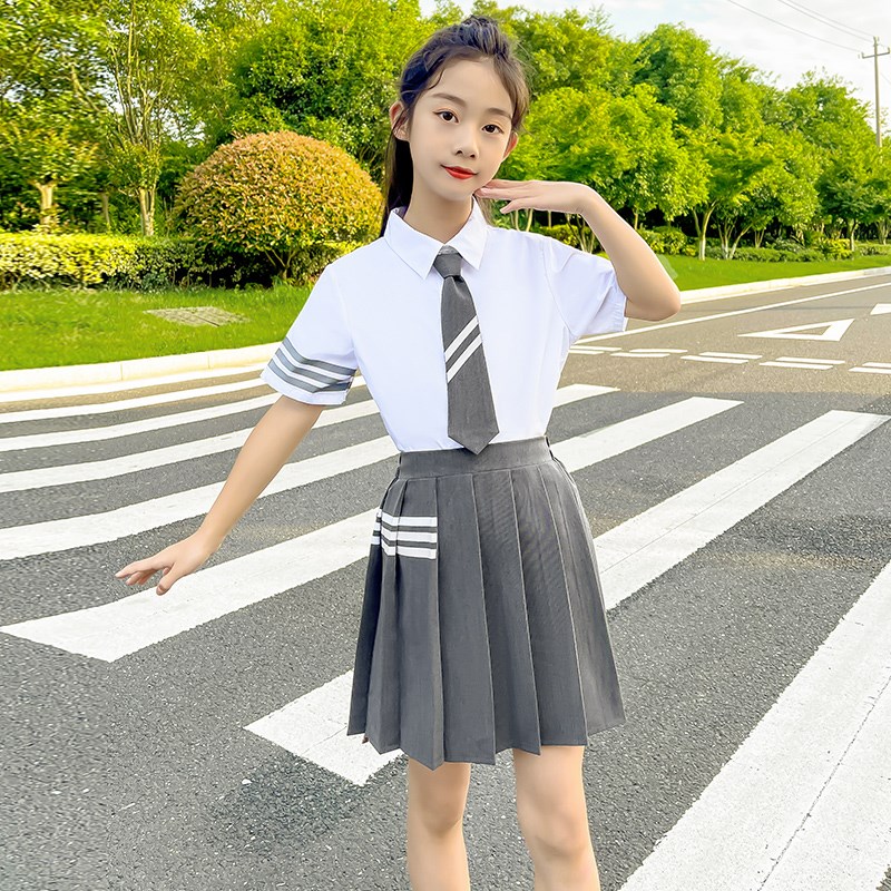 男女童夏装学院风校服园服表演服小学生王心凌JK套装儿童毕业照服