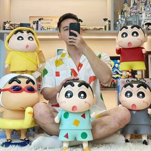 大号蜡笔小新存钱罐客厅玄关装饰品可爱创意公仔手办桌面礼物摆件