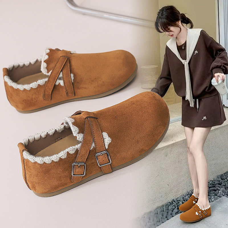 复古厚底全包勃肯鞋女2026春秋新款一脚蹬单鞋休闲轻便百搭豆豆鞋,女鞋,勃肯鞋/软木鞋,淘宝优惠券,粉丝福利购,淘宝优惠卷