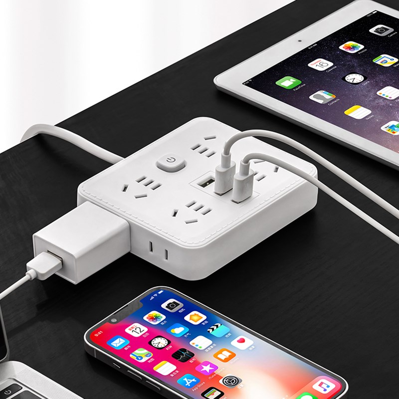 两插头插线板二插脚插座二孔插排双头排插usb2项插板带线拖接线板