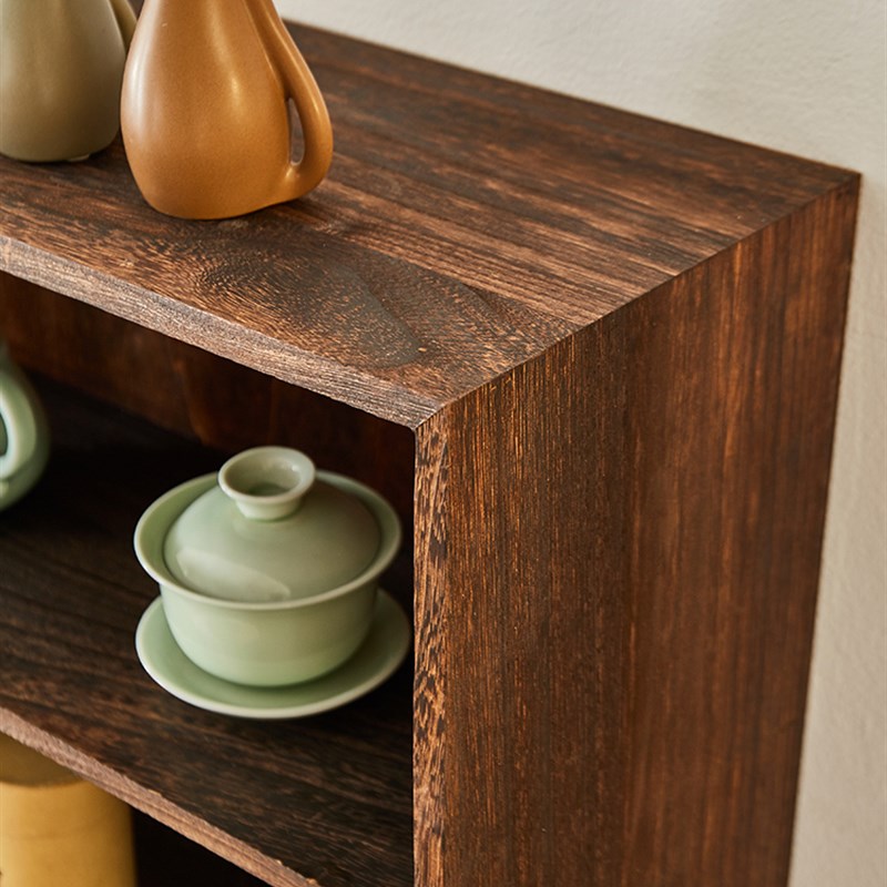 博古架实木吊柜挂柜茶格柜挂墙储物架茶具置物架茶杯架壁挂多宝阁