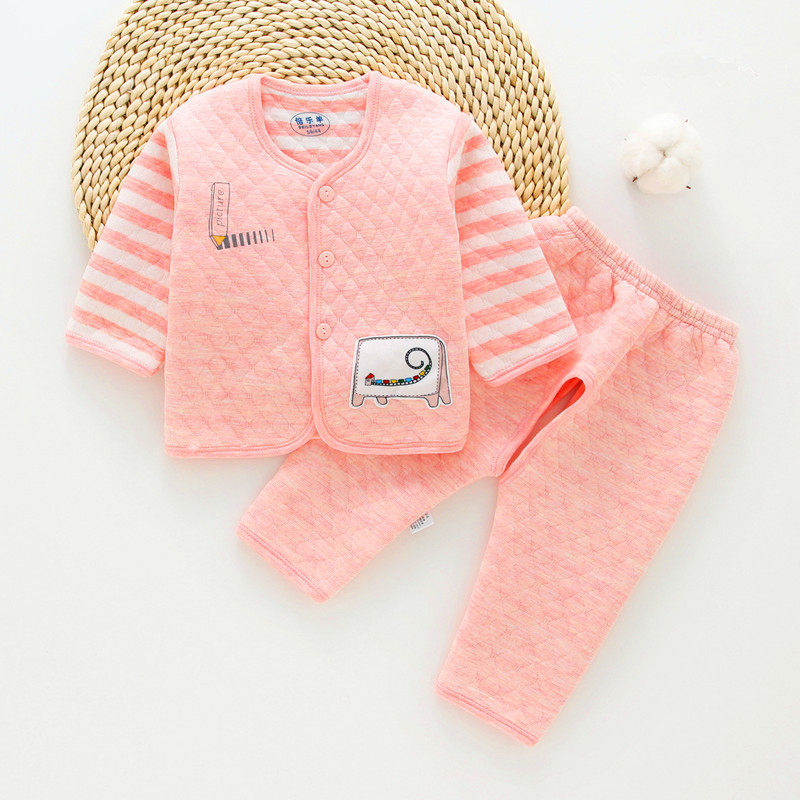 春秋新生婴儿保暖内衣套装0-1岁男女宝宝夹棉衣服冬季居家秋衣裤,童装/婴儿装/亲子装,内衣套装,淘宝优惠券,粉丝福利购,淘宝优惠卷