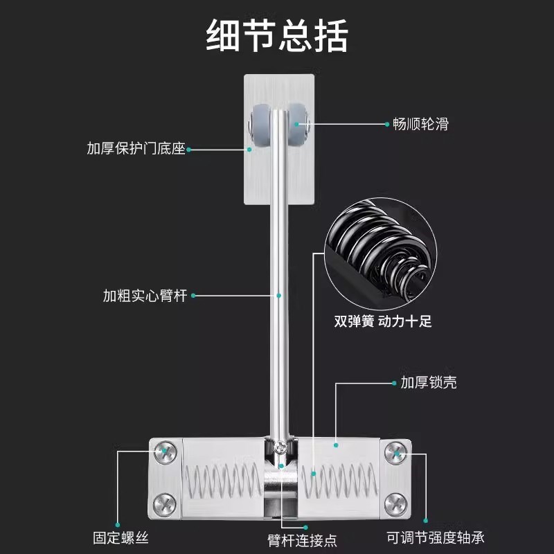 自动闭门器缓冲关门闭合器家用自动关门神器静音阻尼器装置闭门器