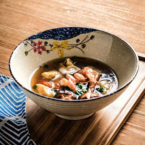 日式拉面碗家用陶瓷斗笠碗高颜值