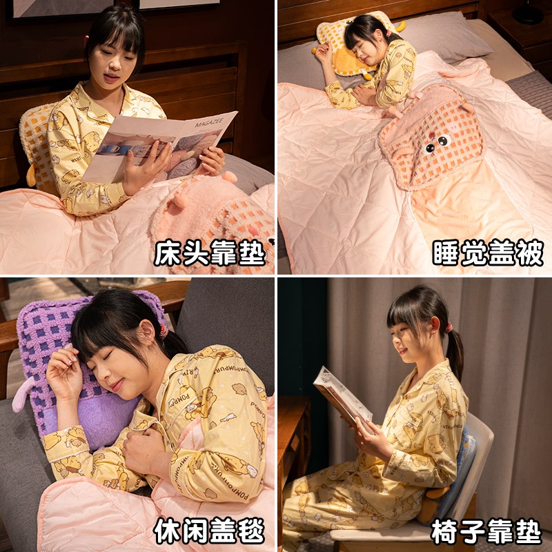 抱枕被子两用毯子二合一加厚车用车载汽车盖毯办公室午睡枕头冬天