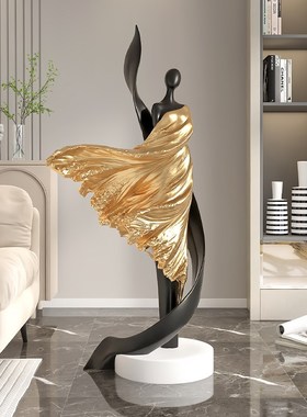 意式极简艺术大型客厅电视柜旁边落地摆件沙发高级感玄关乔迁礼物