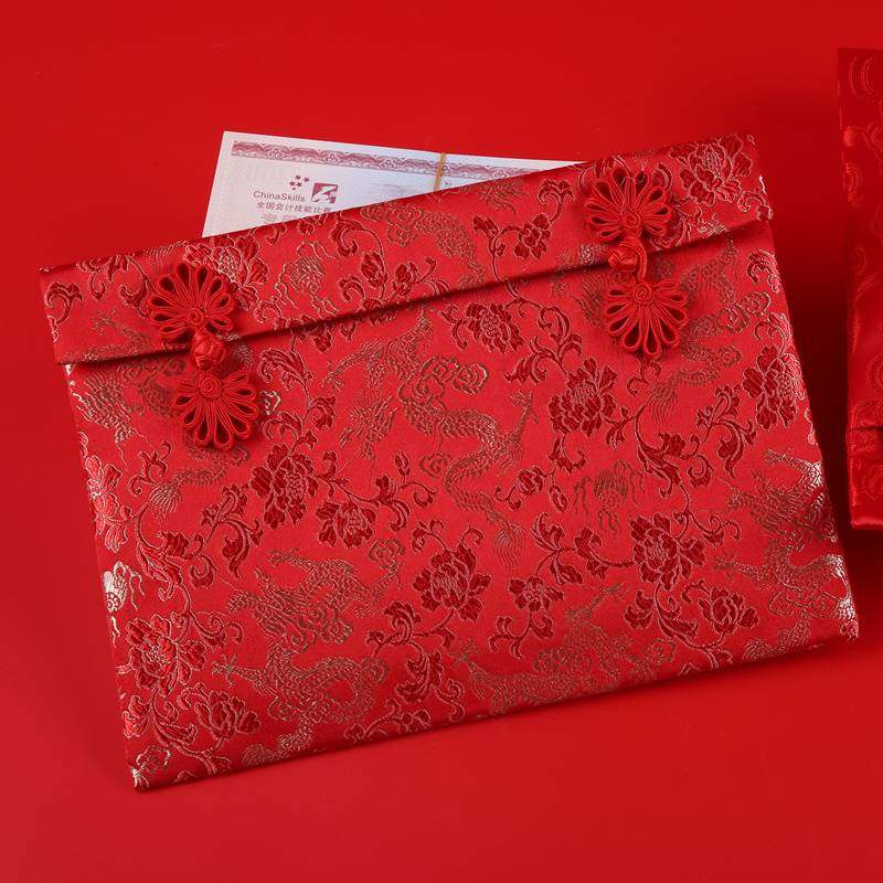 布艺红包超大礼金箱聘彩礼3万6万10万元大红色包改口订婚结婚红包