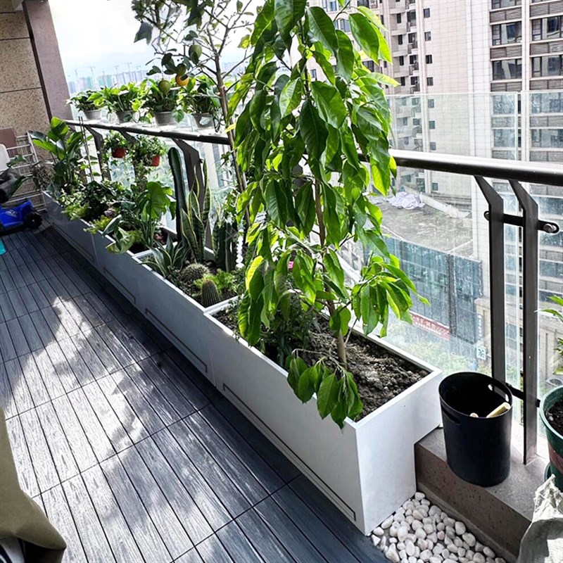 不锈钢花箱户外金属花箱露台阳台天台庭院外摆可种植箱定制花箱