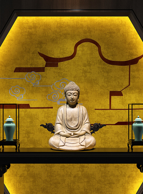 新中式摆件佛像如来佛祖坐佛过道走廊玄关桌面禅意装饰品佛道摆设