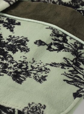 IIZZINI 2024睡袍女冬季长袖薄绒珊瑚绒国风余容花中长款奢华浴袍