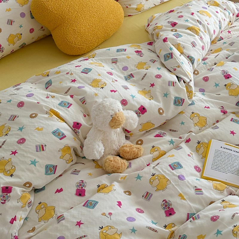 A类母婴级~可爱卡通纯棉双层纱床上四件套全棉床单被套床笠款床品