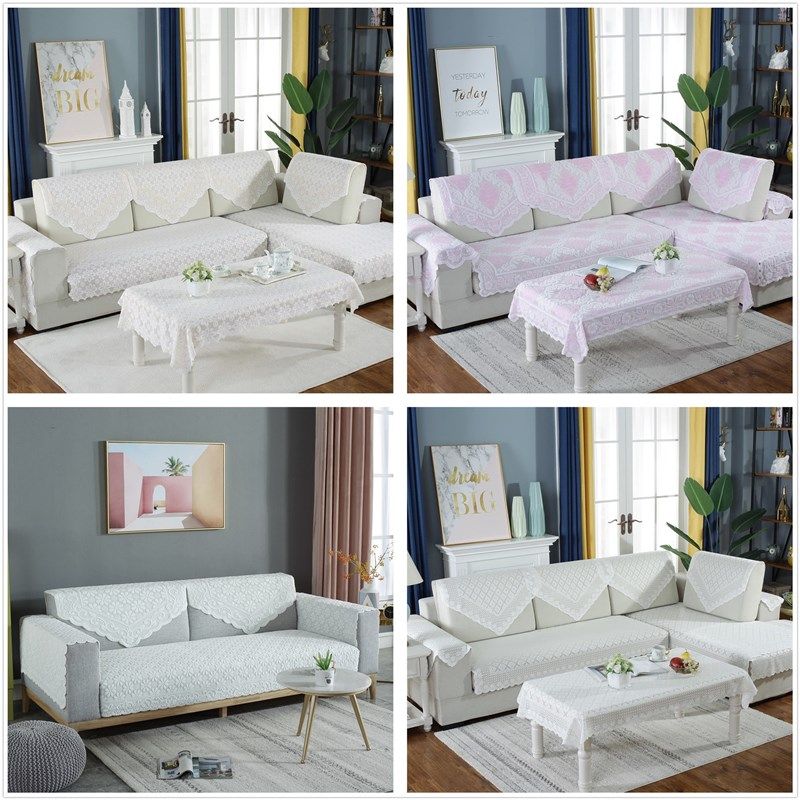 蕾丝沙发巾布艺防滑沙发垫三角靠背垫巾沙发套罩全盖扶手四季通用