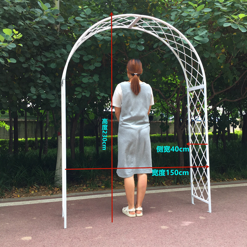 铁艺欧式鲜花网格拱门弓形支架子园艺户外庭院花架花园月季爬藤架