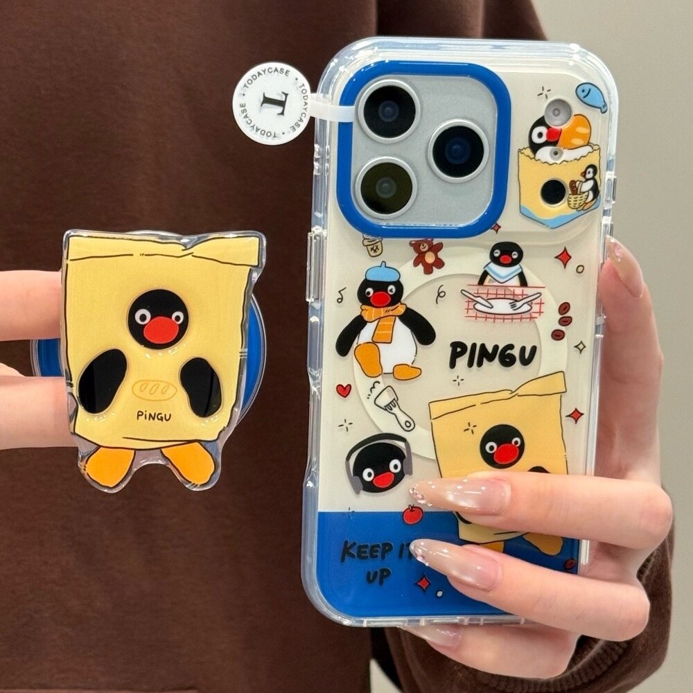 牛皮纸袋小企鹅ins超好看可爱女孩适用iPhone17.16promax苹果14手机壳15Pro新款少女心高级13网红爆款防摔ins