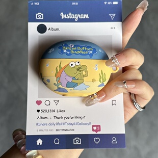 呆呆鱼适用airpodspro2韩系保护套airpods3保护壳可爱ins风aipods4苹果不撞壳蓝牙耳机airpod光面ipod软壳Pro