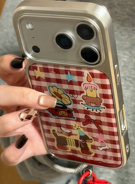 适用于苹果1716promax手机壳小众可爱新款iPhone15pro创意古着少女14pro女款全包13防摔保护套小清新个性13ro