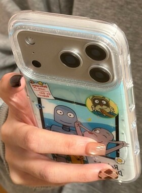 先吉浅蓝底机器人之梦相册苹果17promax手机壳iphone16151413网红潮