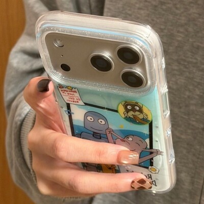 先吉浅蓝底机器人之梦相册苹果17promax手机壳iphone16151413网红潮