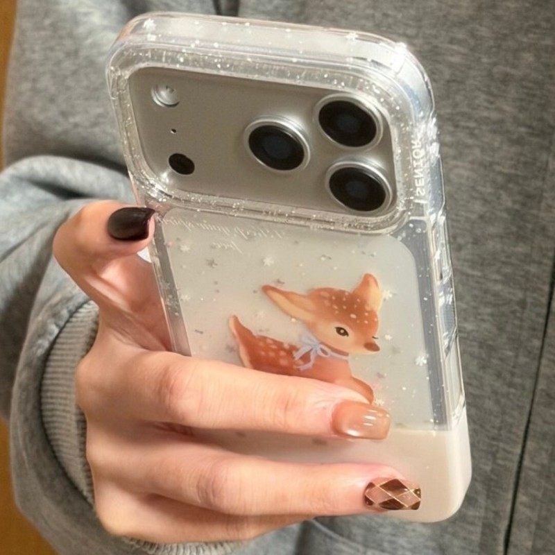 先吉闪粉雪地蓝蝴蝶结小鹿苹果17promax手机壳iphone161514网红潮个性,3C数码配件,手机保护套/壳,淘宝优惠券,粉丝福利购,淘宝优惠卷