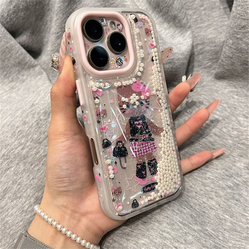 流珠长腿KT小猫适用iPhone16promax手机壳新款苹果15pro创意古众梯镜14pro个性潮壳网红13小众15pm防摔保护套,3C数码配件,手机保护套/壳,淘宝优惠券,粉丝福利购,淘宝优惠卷