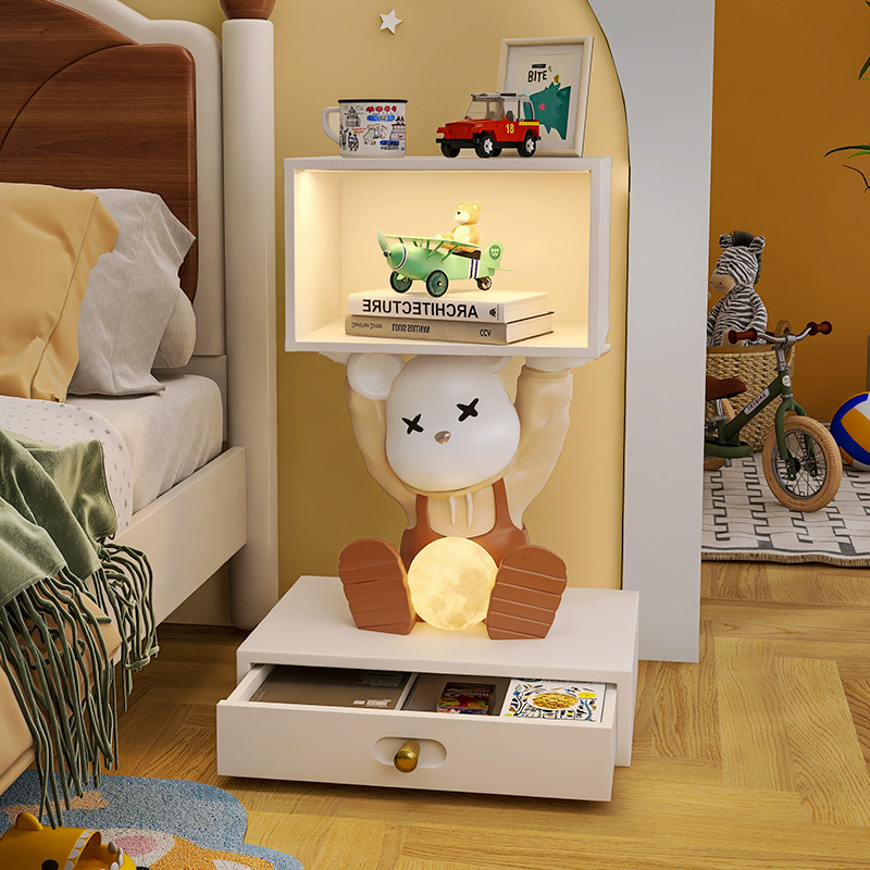 暴力熊床头柜落地灯一体边几创意儿童卧室客厅沙发旁大型落地摆件