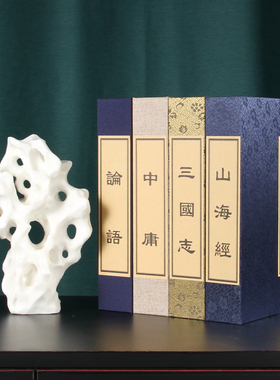 新中式麻布样板房间装饰品摆件