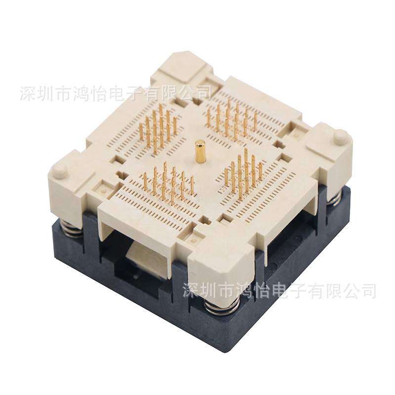 QFN48-0.5测试座烧录座尺寸7*7mm老炼座 镀金适配座7*7高温老化座