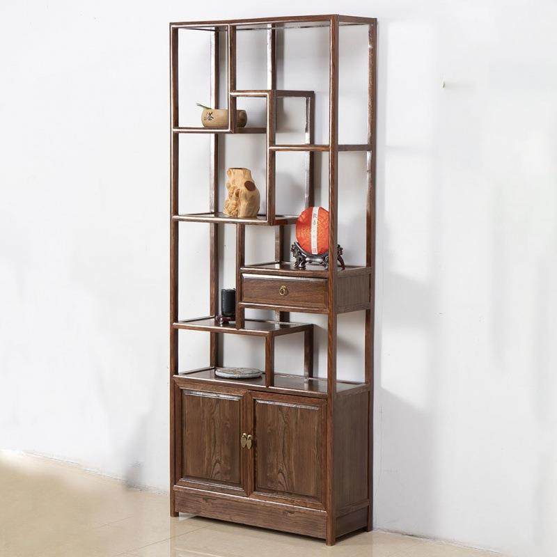 复古中式博古架实木茶室置物架客厅展示柜多宝阁办公室隔断玄关