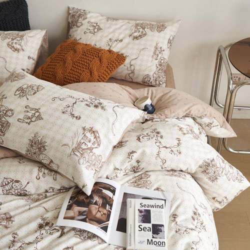 法式田园纯棉床上四件套100全棉床品被套宿舍床单人三件套床笠款