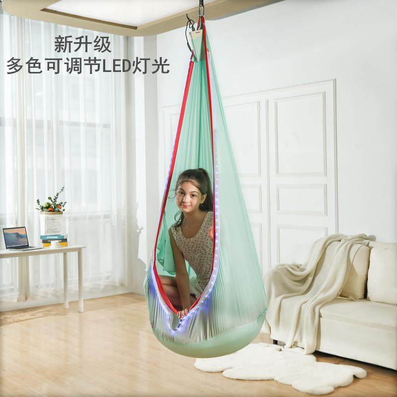 户外吊椅庭院室内家用带充气垫LED灯防侧翻降落伞布儿童秋千吊椅,纺织面料/辅料/配套,纺织机械配件,淘宝优惠券,粉丝福利购,淘宝优惠卷