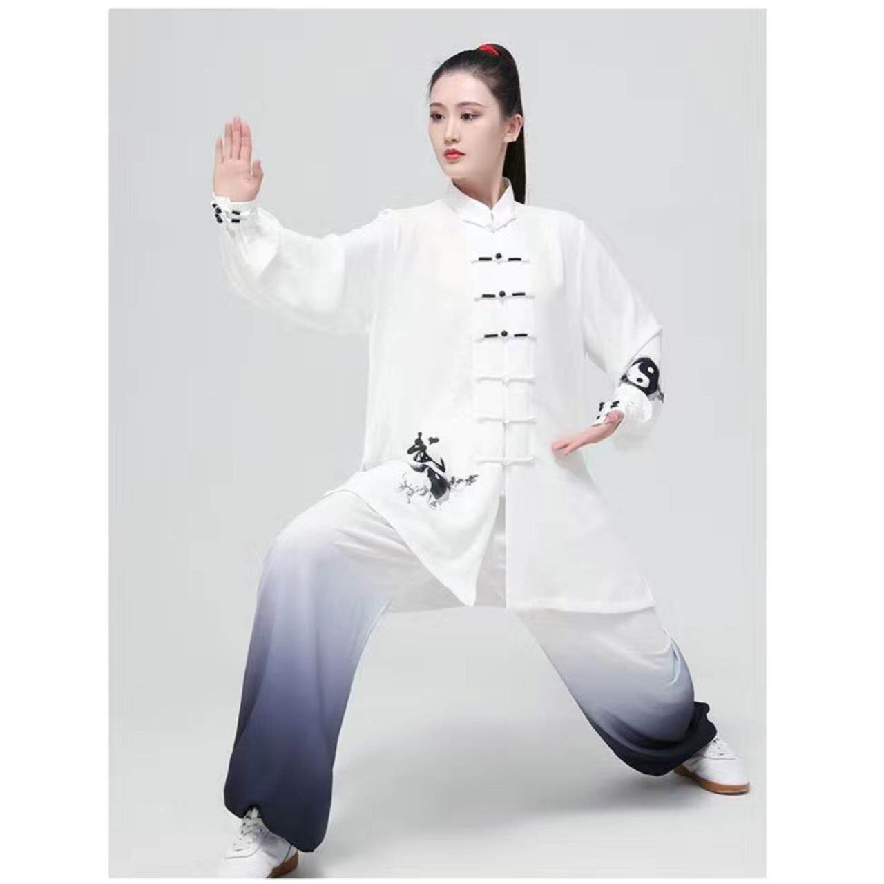 一举成功星光麻武太极女练功服比赛男款飘逸武术晨练中长