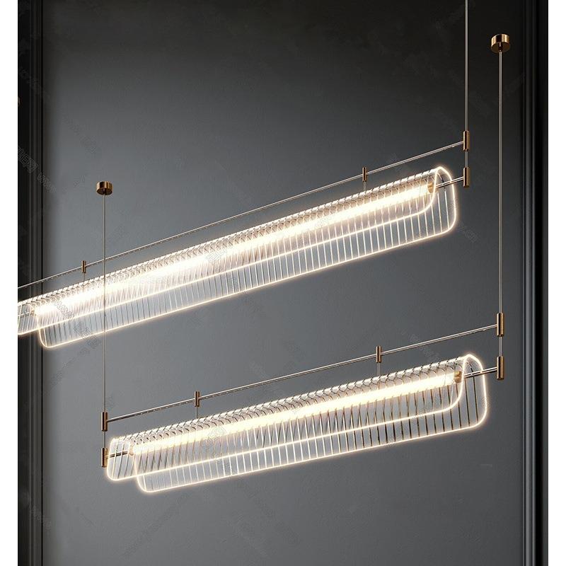 现代轻奢餐厅吊灯创意北欧简约设计师软装氛围极简餐桌吧台长条灯