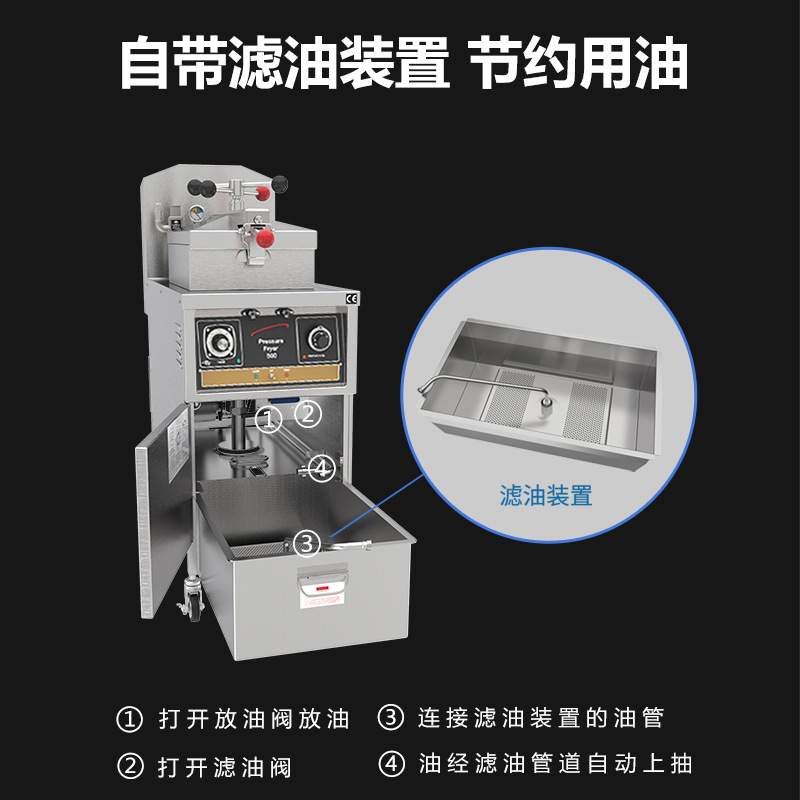 CNIX一喜油炸锅高压炸鸡炉炸鸭炉商用控温带滤油机械电炸锅设备