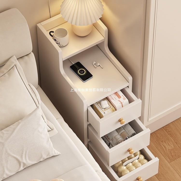 床头柜小型储物收纳柜一体卧室床边极窄夹缝小柜子简易迷你置物架