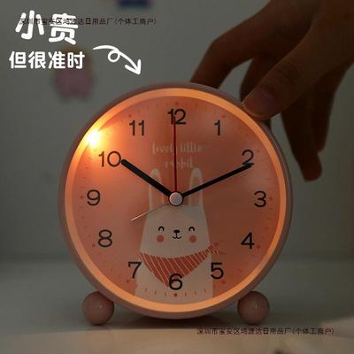 桌面闹女孩钟表时间管理儿童用可爱摆放你小学生米摆台式时钟包邮