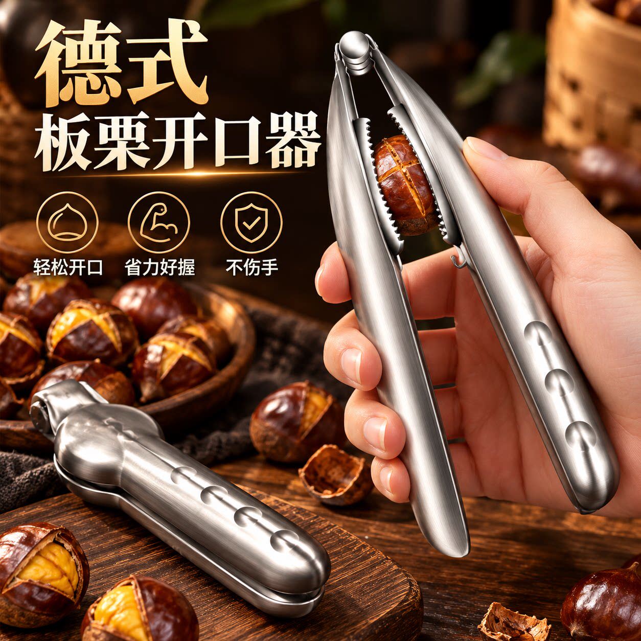 不锈钢板栗开口器不伤果仁
