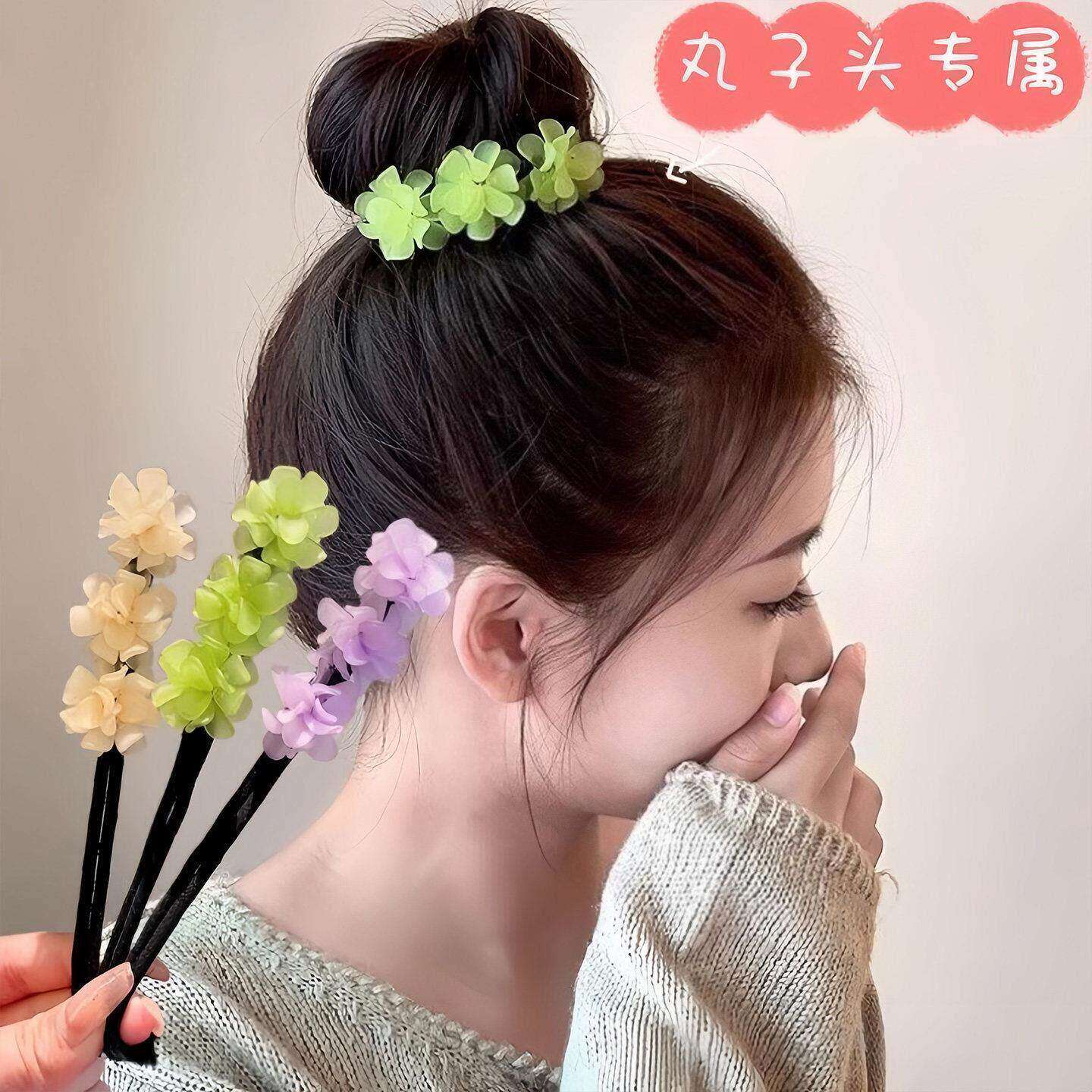 盘发棒丸子头神器新款丸子头花苞头气质亚克力发饰新升级百搭发簪
