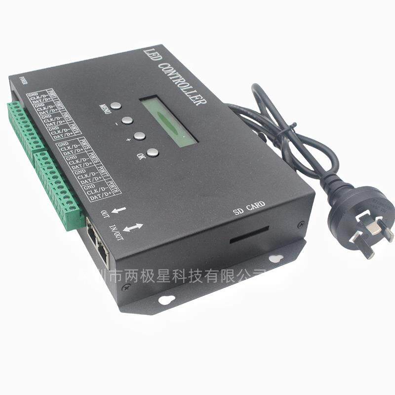 麦爵士LED幻彩灯带807SA8口主控控制器同步多台分控酒吧KTVDMX512