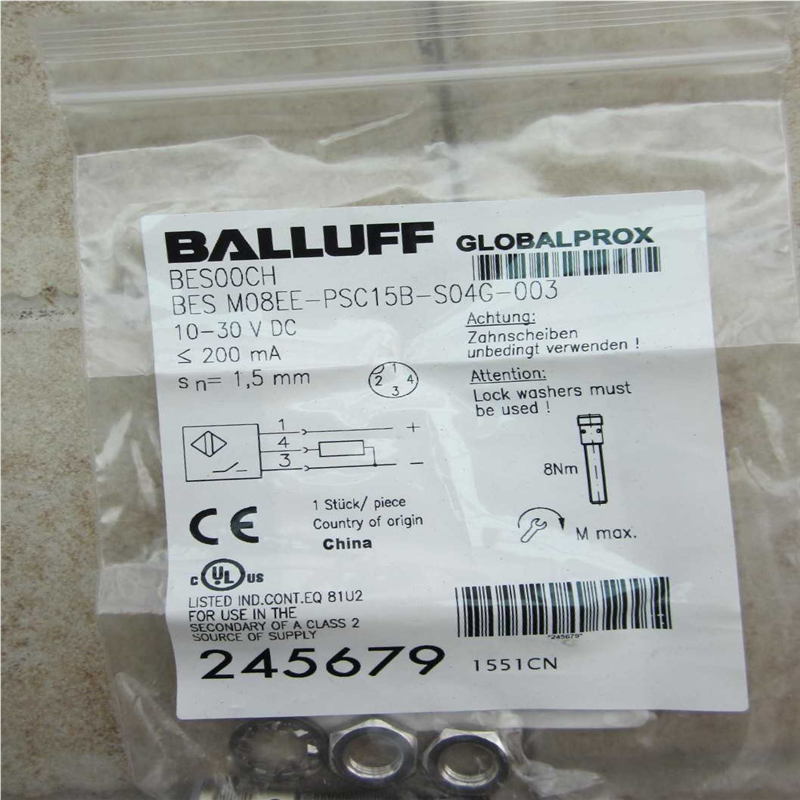 (询价)巴鲁夫接近开关BES M08EE-PSC15B-S04G-0