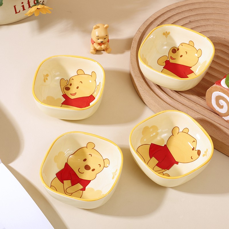 维尼熊釉下彩味碟陶瓷调料碟可爱小碟子精致蘸料小碗零食小吃碟