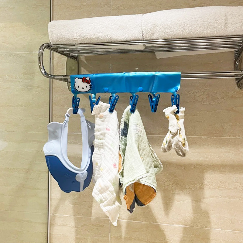 魔术贴旅行衣架折叠便携旅游带夹子家用挂衣简易多功能宿舍用学生